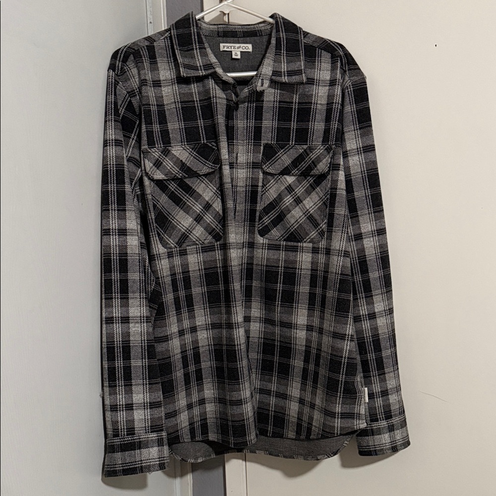 Fifth Sun Black and Gray Plaid Shirt